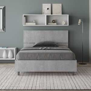 BS COM Letto una piazza e mezza contenitore 120x190 testata dritta cemento