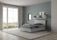 BS COM Letto una piazza e mezza contenitore 120x190 testata dritta cemento