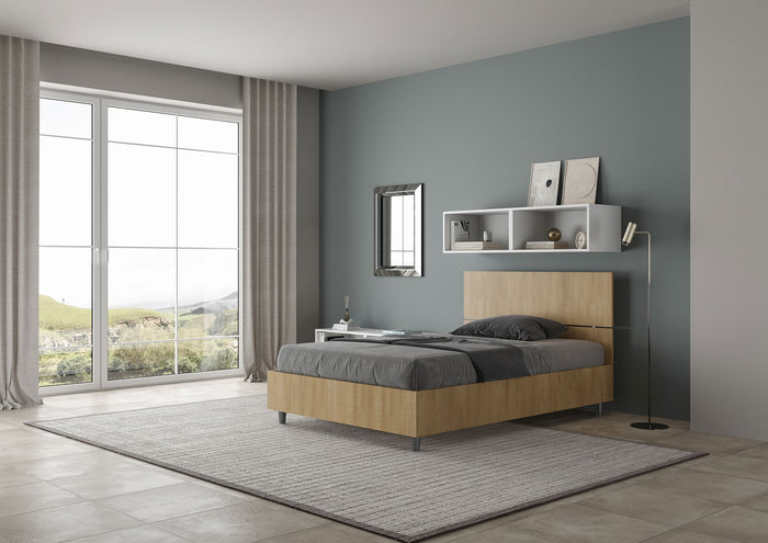BS COM Letto una piazza e mezza contenitore 120x200 testata dritta quercia
