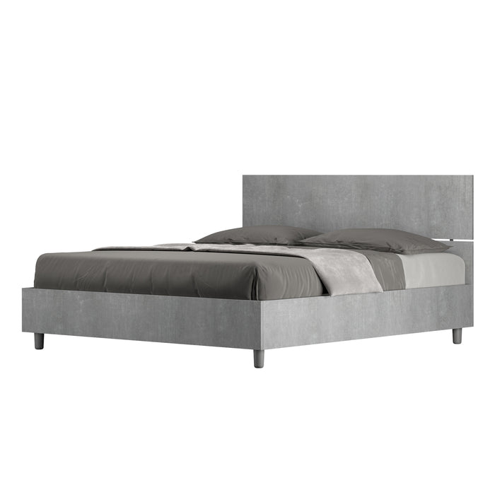 BS COM Letto matrimoniale contenitore 160x190 testata dritta cemento