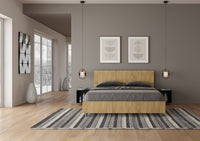 BS COM Letto matrimoniale contenitore 160x190 testata dritta quercia