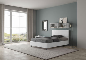 BS COM Letto una piazza e mezza contenitore 120x190 testata dritta bianco frassino