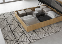 BS COM Letto matrimoniale francese contenitore 140x200 testata dritta quercia