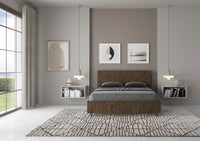 BS COM Letto matrimoniale francese contenitore 140x200 testata inclinata noce