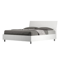 BS COM Letto matrimoniale contenitore 160x190 testata inclinata bianco frassino