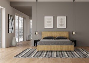 BS COM Letto matrimoniale contenitore 160x200 testata inclinata quercia