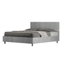 BS COM Letto matrimoniale contenitore doppia alzata 160x200 testata dritta cemento