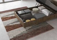 BS COM Letto una piazza e mezza contenitore 120x200 testata inclinata noce