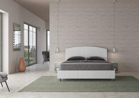 BS COM Letto matrimoniale contenitore 160x200 bianco frassino