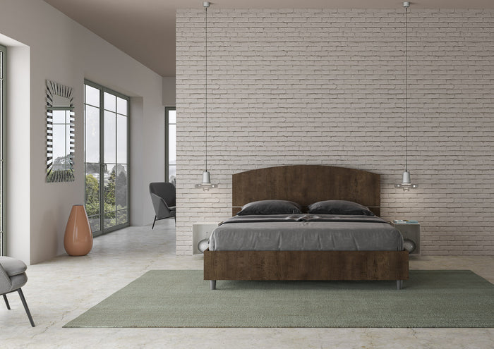BS COM Letto matrimoniale contenitore doppia alzata 160x190 noce