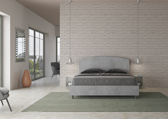 BS COM Letto matrimoniale contenitore doppia alzata 160x190 cemento