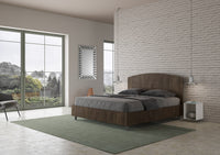 BS COM Letto matrimoniale contenitore doppia alzata 160x200 noce