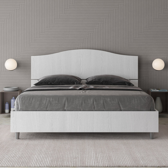BS COM Letto matrimoniale contenitore 160x190 bianco frassino
