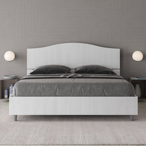 BS COM Letto matrimoniale contenitore 160x200 bianco frassino
