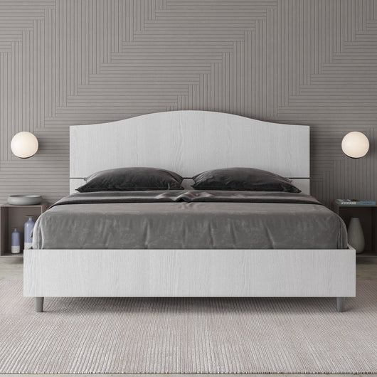 BS COM Letto matrimoniale contenitore 160x200 bianco frassino