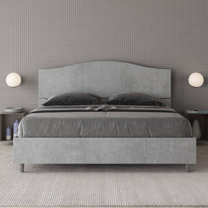 BS COM Letto matrimoniale contenitore doppia alzata 160x190 cemento