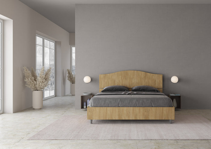 BS COM Letto matrimoniale contenitore doppia alzata 160x190 quercia