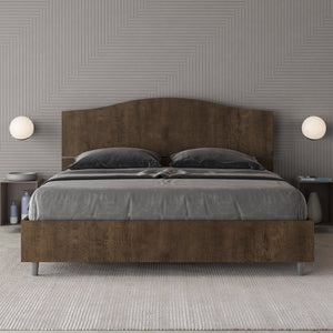 BS COM Letto matrimoniale contenitore doppia alzata 160x200 noce
