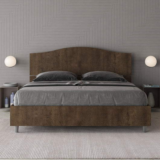 BS COM Letto matrimoniale contenitore doppia alzata 160x200 noce