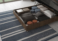 BS COM Letto matrimoniale contenitore 160x190 Noce cuscini similpelle cappuccino