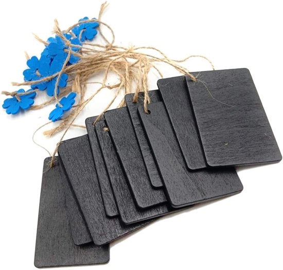 Mini Bordetti Sospesi - Legno e Lino - 10 Pezzi - Ideali per Messaggi - Perfetti per Fiori