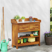 Mobiletto da Giardino con cassetto Naturale 78 x 36,5 x 78cm 42001366