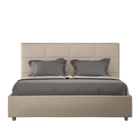 BS COM Letto matrimoniale contenitore imbottito 160x210 similpelle tortora