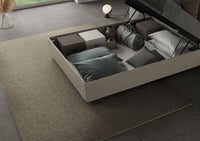 BS COM Letto una piazza e mezza contenitore imbottito 120x190 similpelle cappuccino