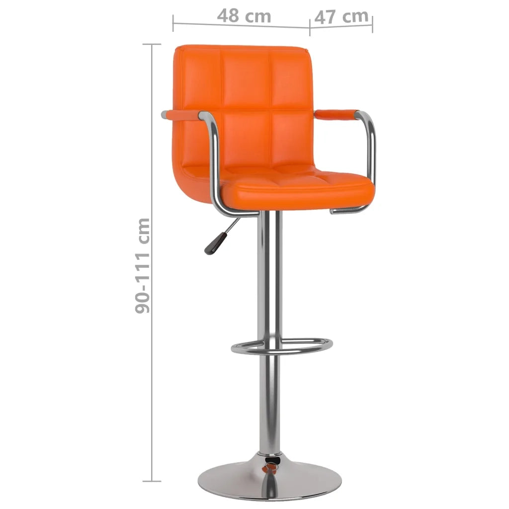Sgabelli da Bar 2 pz Arancioni in Similpelle 334600