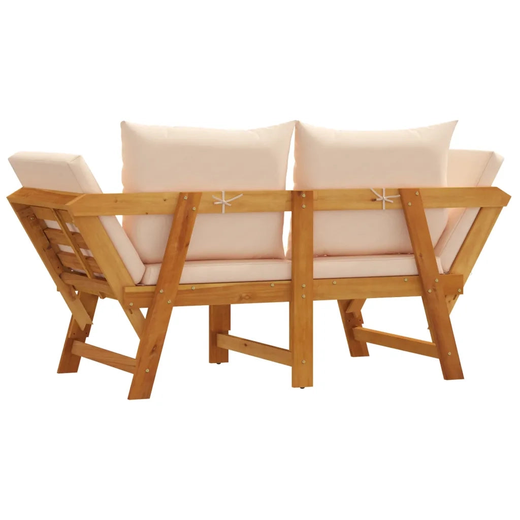 Panchina da Giardino | Panca da Giardino con Cuscini 2-in-1 in Legno di Acacia