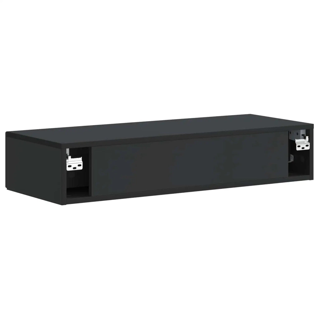 Tavolino da Parete Laterale Nero 87,5 x 34,5 x 17 cm