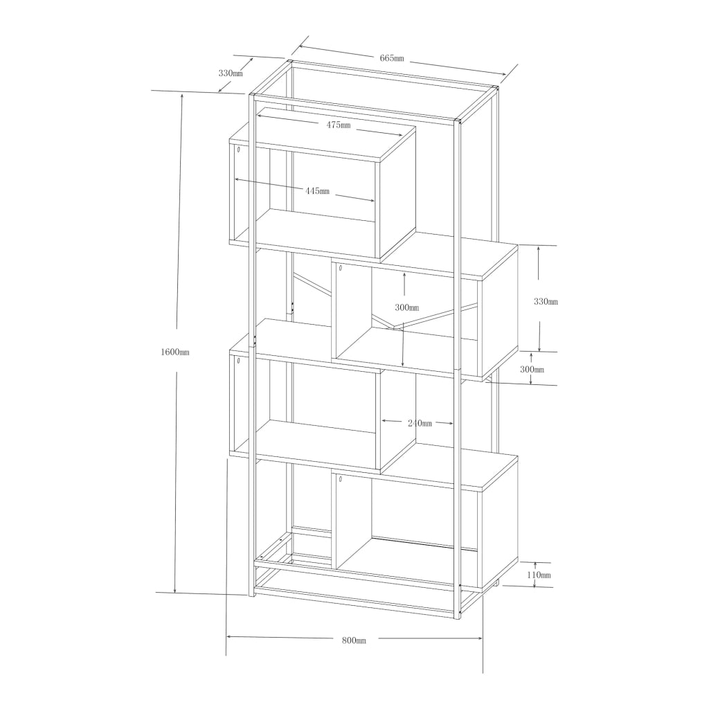 Scaffale dal design senza tempo per soggiorno/camera da letto mobile contenitore indipendente acciaio 160 x 80 x 33 cm marrone 03_0011147