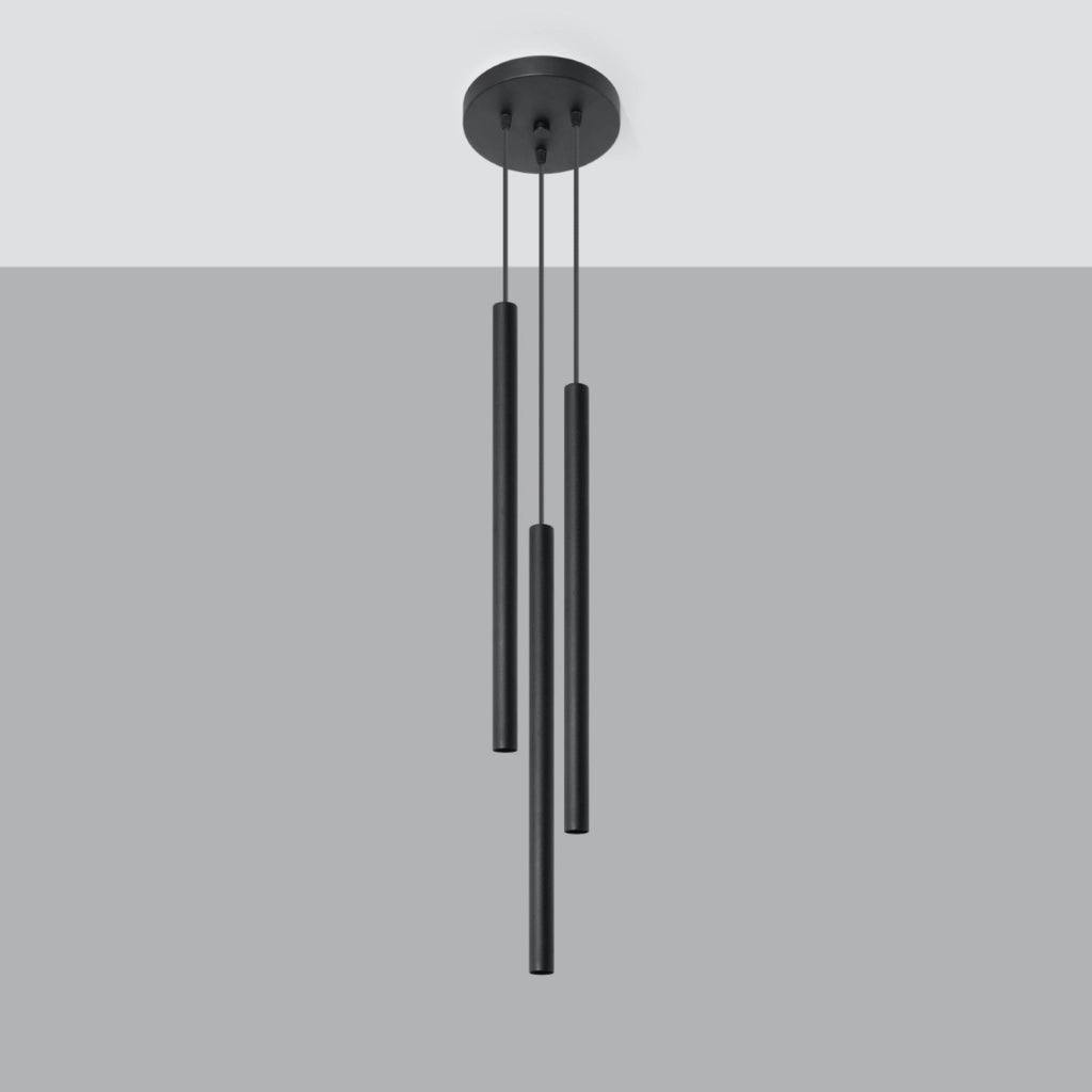 Lampadario Velino 3 luci nero metallo Pure Lume G9