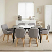 Sedie da pranzo girevoli 6 pcs Bouclé Grigio Chiaro 3428289