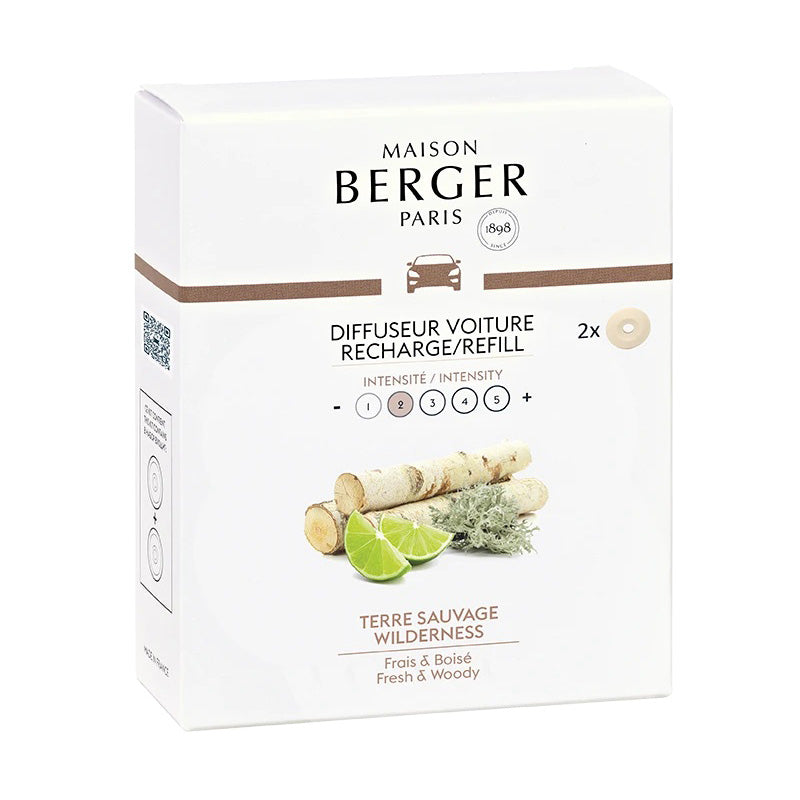 Ricarica Diffusore Auto Maison Berger Fragranza Terre Sauvage Selvagge 2Pz
