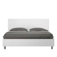 BS COM Letto matrimoniale contenitore doppia alzata 160x190 bianco frassino