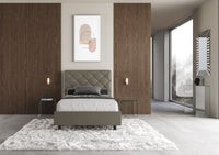 BS COM Letto una piazza e mezza contenitore imbottito 120x190 similpelle cappuccino