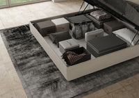 BS COM Letto matrimoniale king size contenitore imbottito 200x200 similpelle tortora