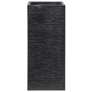 Vaso per fiori Fioriera alta in argilla in fibra nera quadrata 26 x 26 x 60 cm Accessori da giardino per interni ed esterni