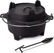 Ottica da 4 litri - pentola da fuoco stabile grazie a T-poten speciali, pentola in ghisa resistente al calore, copertura utilizzabile come pentola, DO 4 inclusa leva per sollevare il coperchio 35cm