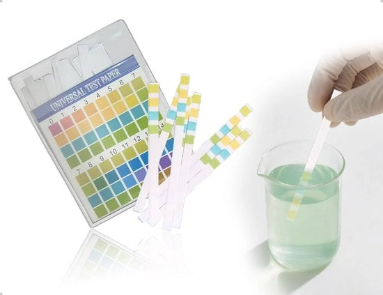 Strisce di test pH 100 pezzi - carta indicatrice basi acide - intervallo di misura 0-14 - per uso domestico/aquario/laboratorio - continua la verifica - cambiamento di colore indicativo