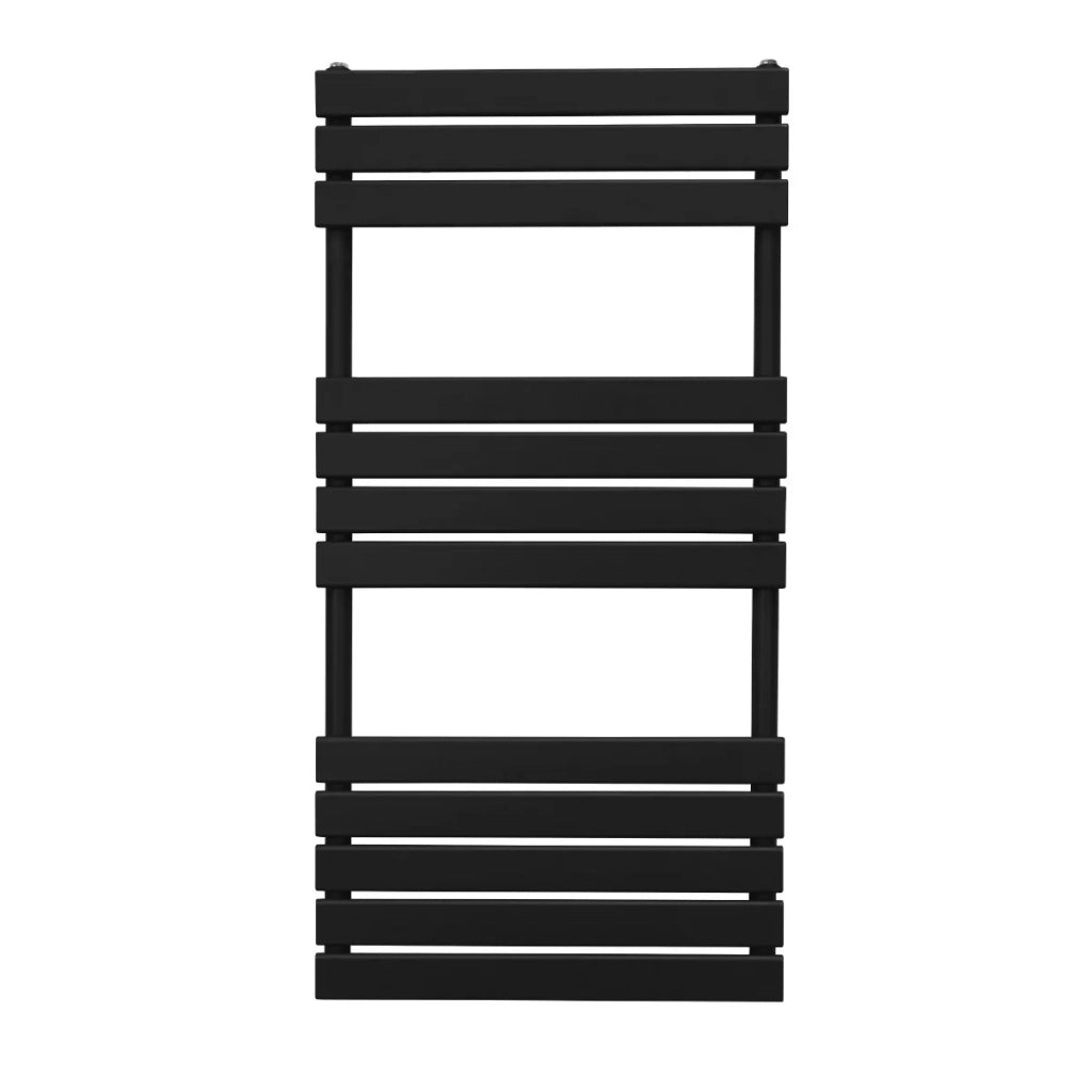 Radiatore per asciugamani design a pannello piatto 1200 x 600 mm per bagno ad incasso Nero