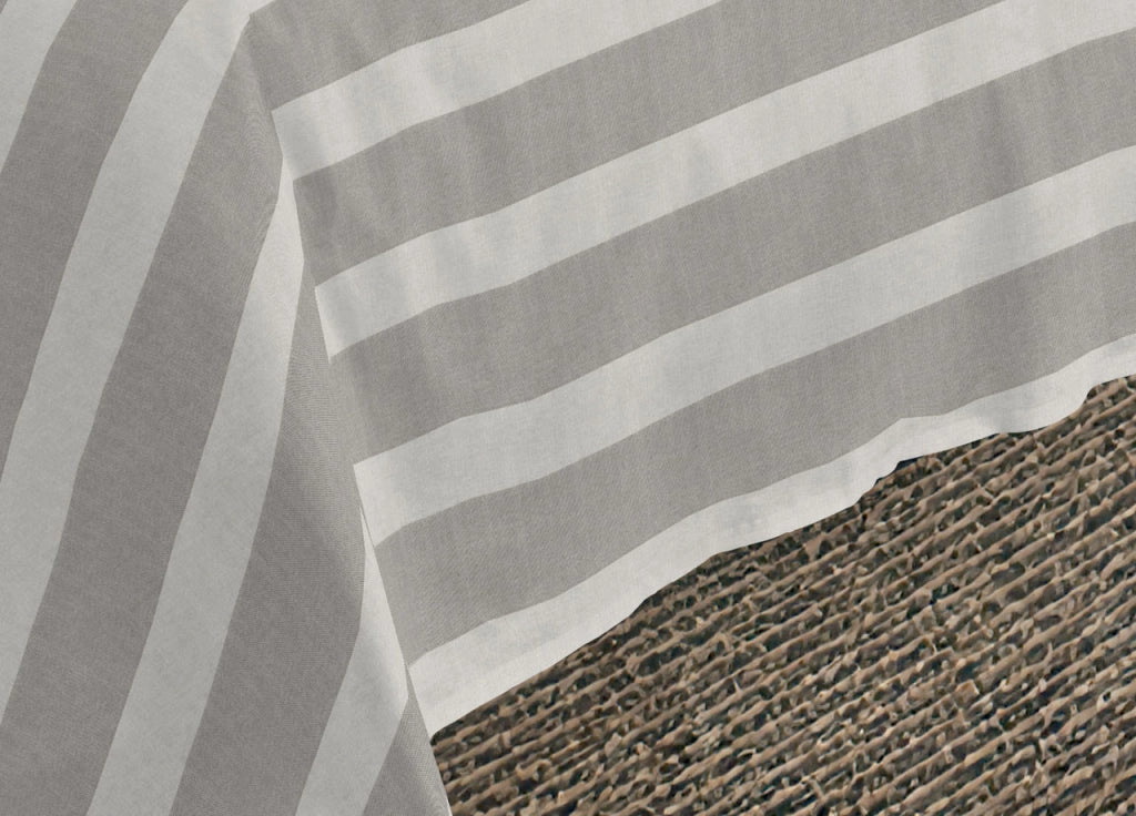 Sacco Copripiumino Piumone Letto In 100% Cotone Made Italy Vari Disegni RP - Piazza 1-2 - Riga Larga Grigio