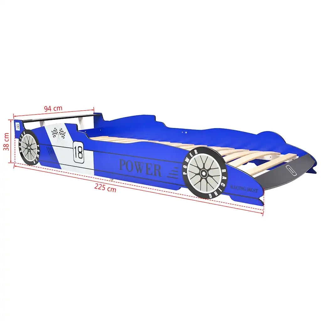 Letto Bambini | Letto Infantile | Lettino Auto da Corsa 90x200 cm Blu