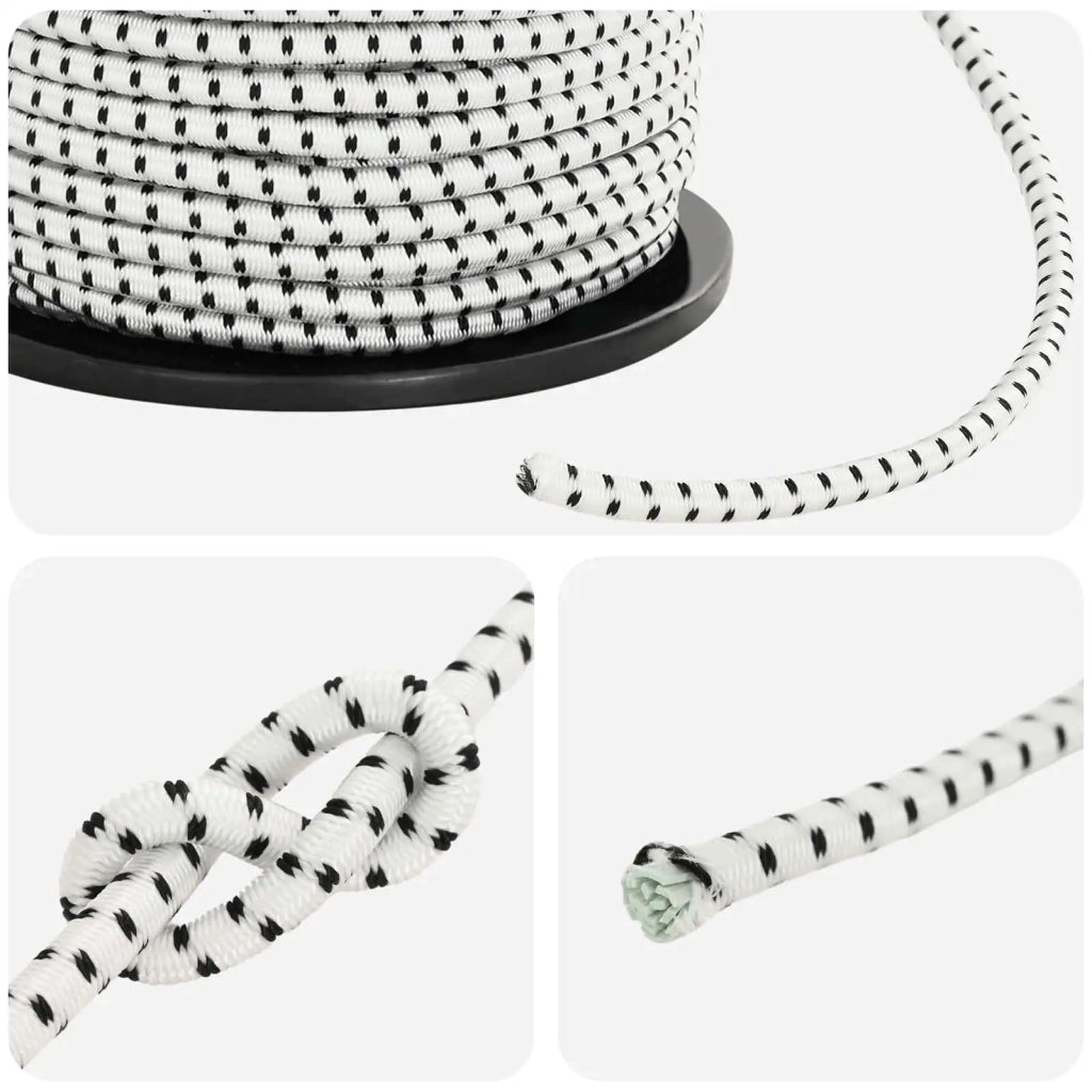 Corde Bungee 6 mm Nero e Bianco PP e gomma 42047642