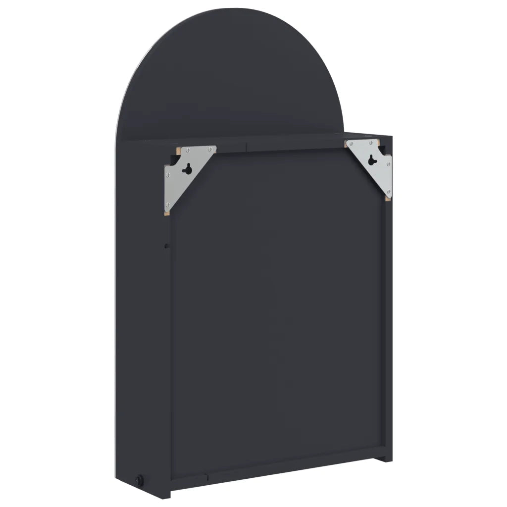 Armadietto Bagno con Specchio e LED ad Arco Grigio 42x13x70 cm 357974