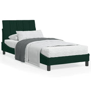 Letto con Materasso Hanko Verde Scuro 90x200 cm in Velluto