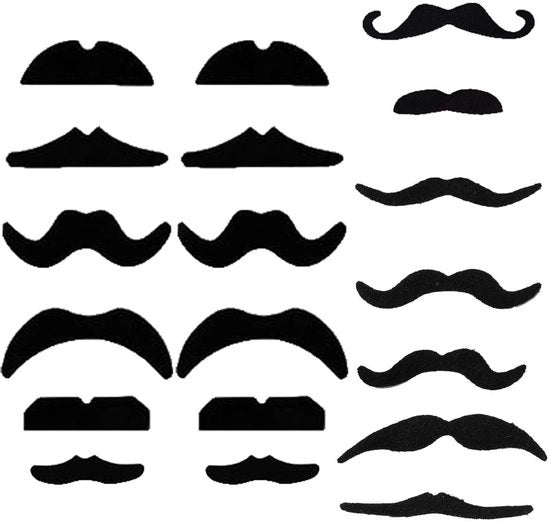 Set di 19 pezzi di barba in peluche per costume - Carnaval - Atmosfera festiva - Adatto per bambini e adulti - Barba in peluche per costume