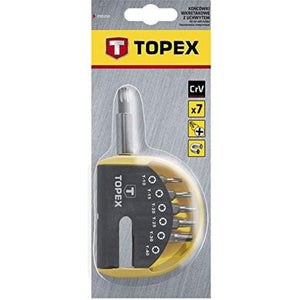 Topex 39d351 punte giravite con n innesto, 7 pezzi assortiti ds