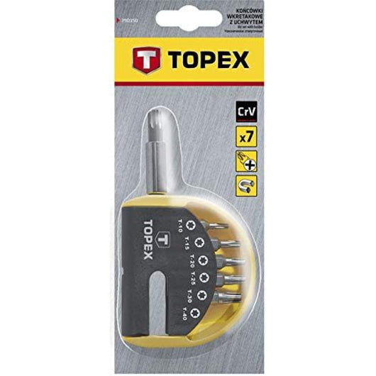 Topex 39d351 punte giravite con n innesto, 7 pezzi assortiti ds
